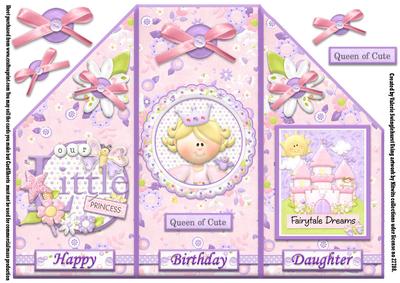 Our Little Princess Queen of Cute Angled Tri Fold Card