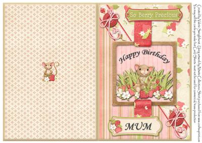 So Berry Precious Happy Birthday Mum Quick Cut & Fold Card
