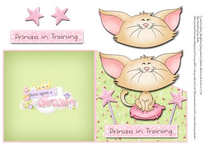 Kitty Princess in Training Over the Edge Square Card