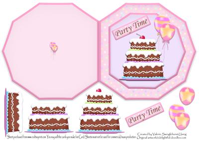 Party Time Yummy Chocolate Cake & Balloons
