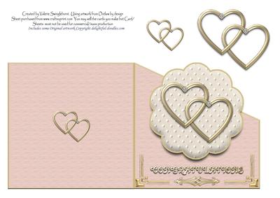 Golden Hearts Congratulations Diagonal Over the Edge Card