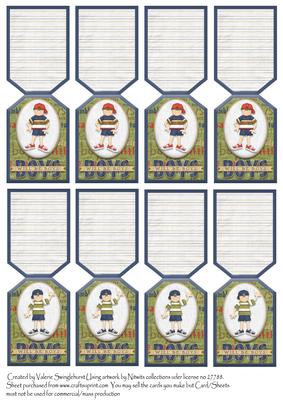 8 Boys Will Be Boys Folding Gift Tags