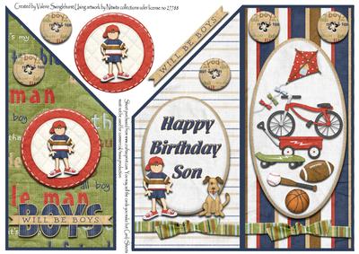 Boys Will Have Toys Happy Birthday Son Dl Card