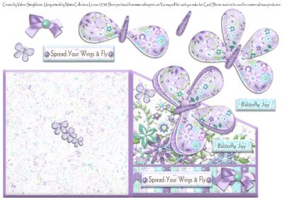 Butterfly Joy Diagonal Over the Edge Card with Decoupage