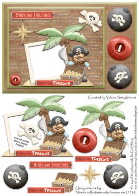 Ahoy Me Hearties My Treasure Pirate Photo Card Front