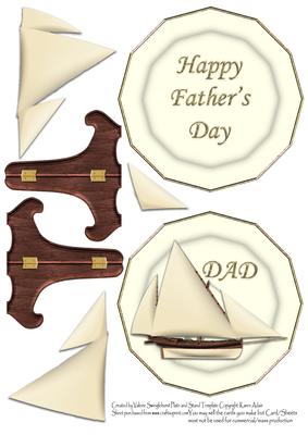 Dad Happy Father's Day Sailing Ship Plate Sheet
