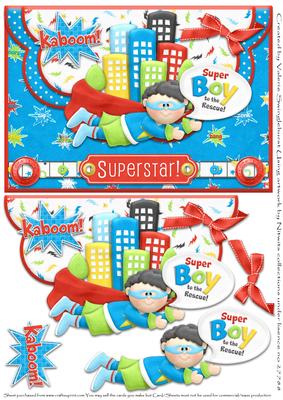 Superstar to the Rescue Double Scallop Envelope Card Front