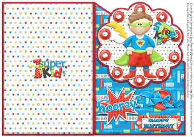 Hooray Happy Birthday Super Kid Over the Edge Quick Card