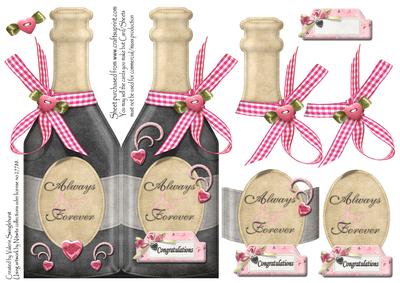 Always & Forever Champagne Bottle Congratulations Card