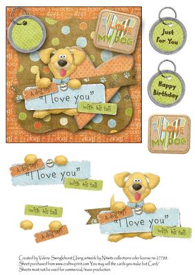 A Dog Says I Love You with His Tail Card Front