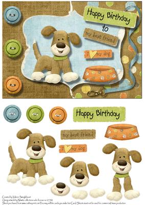 Happy Birthday to My Best Friend Dog Card Front