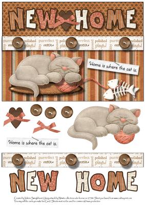 New Home "home is Where the Cat Is" Card Front