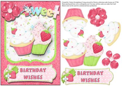 Sweet Birthday Wishes Cupcake Card Front