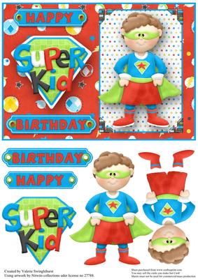 Happy Birthday Super Kid Card Front