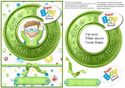 Oh So Brave Super Boy to the Rescue Photo Card Front