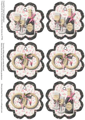2 Always & Forever Wedding Tags Rings / Champagne