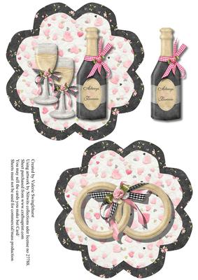 2 Always & Forever Wedding Toppers Rings / Champagne