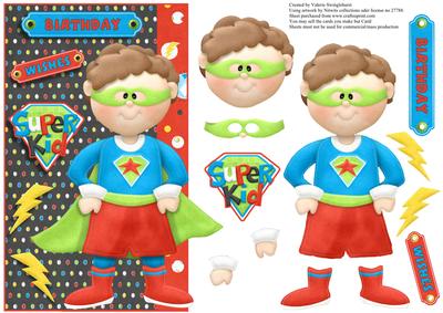 Birthday Wishes Super Kid Card Front