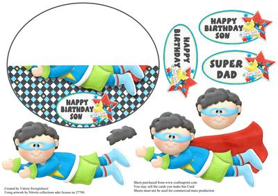 Happy Birthday Son or Dad No Hole Over the Edge Wobble Card