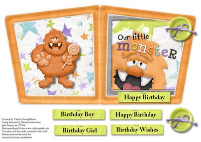 Our Little Monster Cut & Fold Quick Card