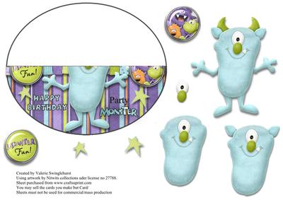 Happy Birthday Party Monster Nohole Over the Edge Wobble Ca