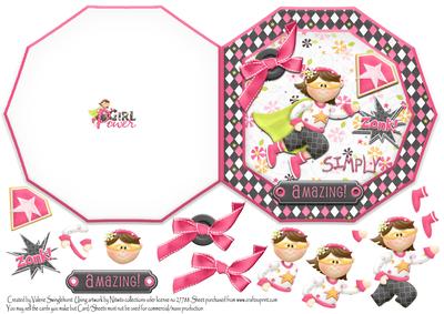 Girl Power Simply Amazing! Octogon Shaped Quick Card