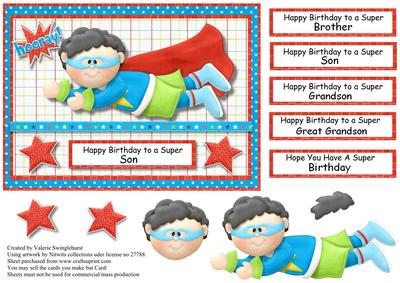 Happy Birthday to a Super Son 5 Various Sentiments Cardfront