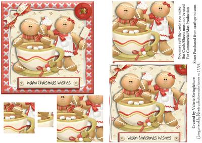 Warm Christmas Wishes Gingerbread Pyramid Card Front