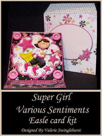 Supergirl Various Sentiments Easel Kit + Matching Envelope