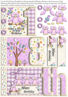 Pink Have a Hoot on Your Birthday 18th Number Book