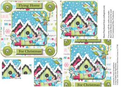 Flying Home for Christmas Pyramid Card Front