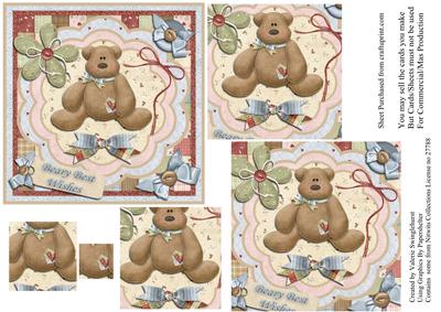 Beary Best Wishes Pyramid Card Front
