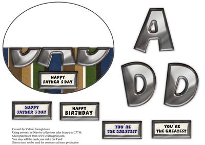 Happy Father's Day Small Wobble Card Striped