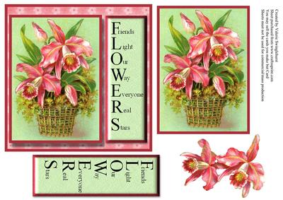 Friends Light Our Way Vintage Flowers Square Card Front