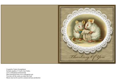 Reading Mice Quick Square Cut & Fold Card