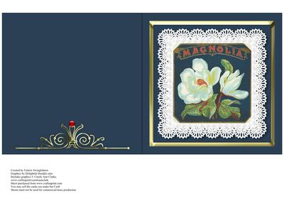 Vintage Magnolia Floral Quick Cut & Fold Card