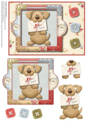 Love Dog with Letter Card Front