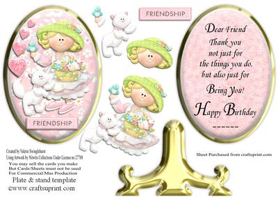 Friendship Plate & Stand Card with Verse