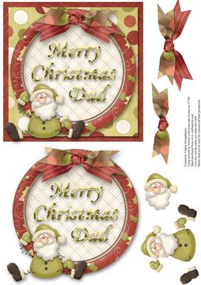 Merry Christmas Dad Santa Card Front