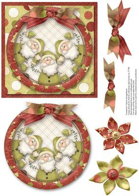 A Trio of Santa's Quick Card Front
