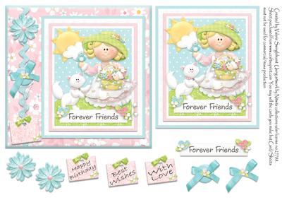 Forever Friends Birthday Card Front with Various Sentiments