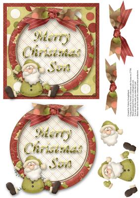 Merry Christmas Son Santa Card Front