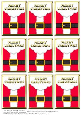 9 Merry Christmas Santa's Coat Gift Tags