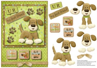 U R My Best Friend Card Front with Decoupage