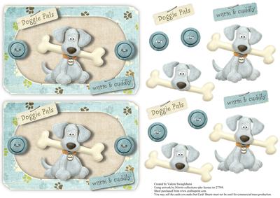 Doggie Pals Warm & Cuddly 2 Toppers on Sheet