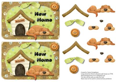 Welcome New Home Dog Toppers 2 to a Sheet