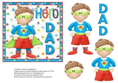 My Hero Dad Card Front / Topper Various Occasions