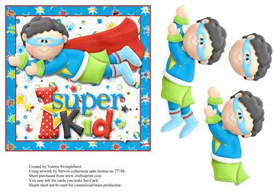 ! Super Kid Card Front / Topper Various Occasions