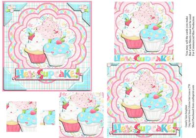 Hey Cupcake Square Pyramid Card Front