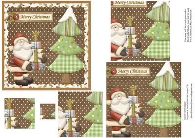 Merry Christmas Santa Brings Gifts Pyramid Card Front